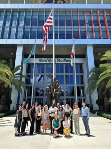 MS Marketing students and staff in front of the Hard Rock Stadium in Miami