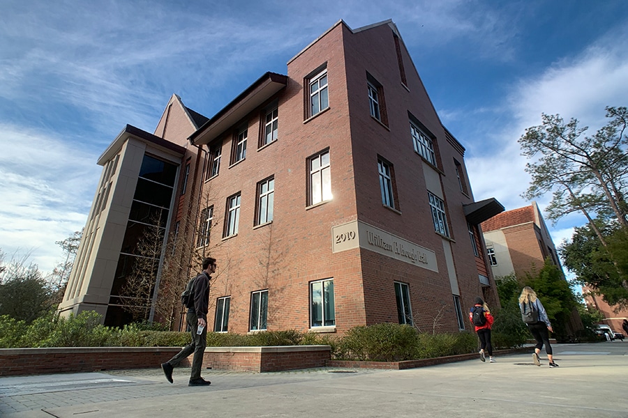 A corner of Hough Hall, where University of Florida Warrington College of Business combination degree students take graduate-level classes