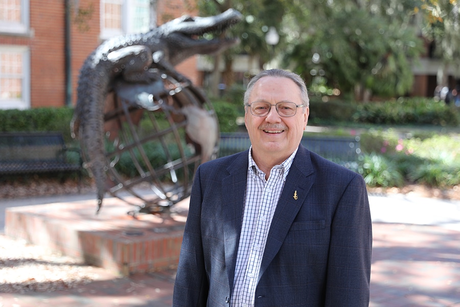 UF Warrington Online MBA Instructor Richard J. Lutz stands outdoors