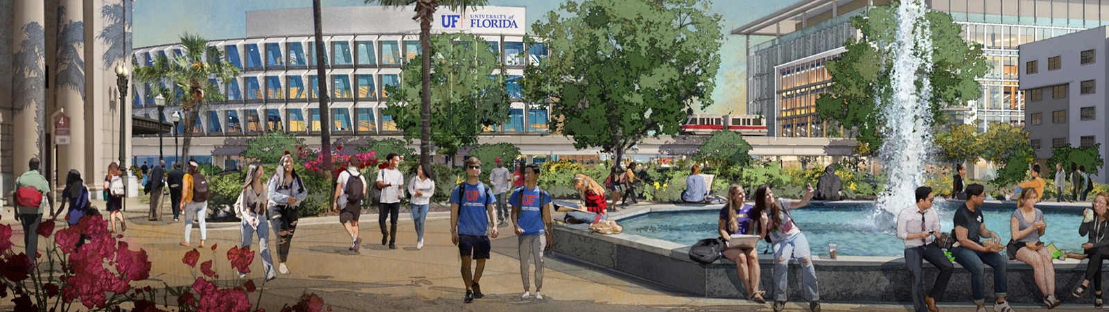 A drawing of the proposed University of Florida campus in Jacksonville