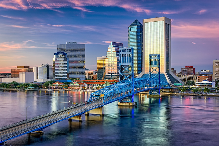 Jacksonville, FL skyline. 
