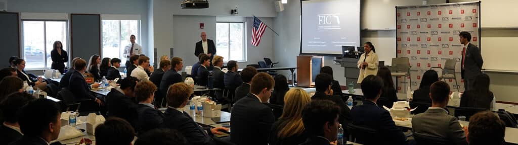 Presenters the UF Finance Professional Development Program's Pitch Competition event. 