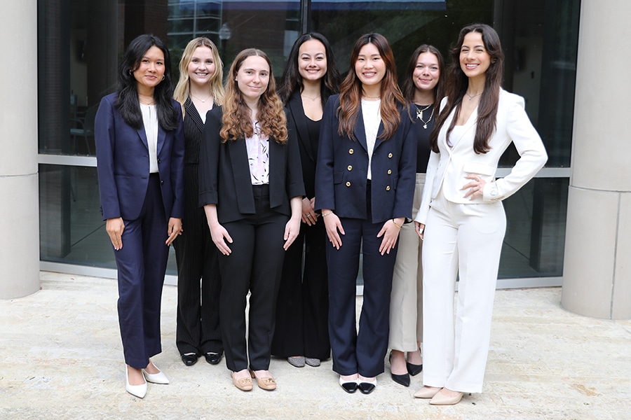 Group of female students posed together.