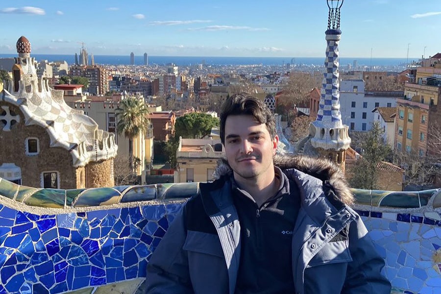 Teo Resnik studying abroad in Madrid, Spain.