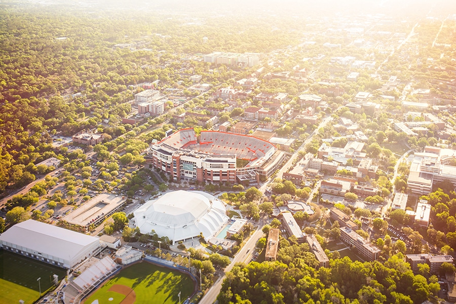 Aerial of UF campus