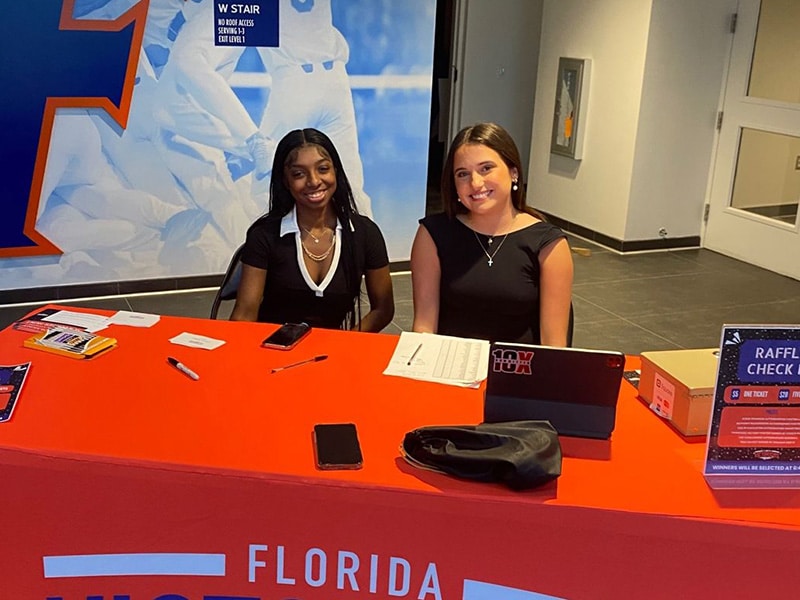 Amaya Jones and another intern working for Florida Victorious at the University of Florida.