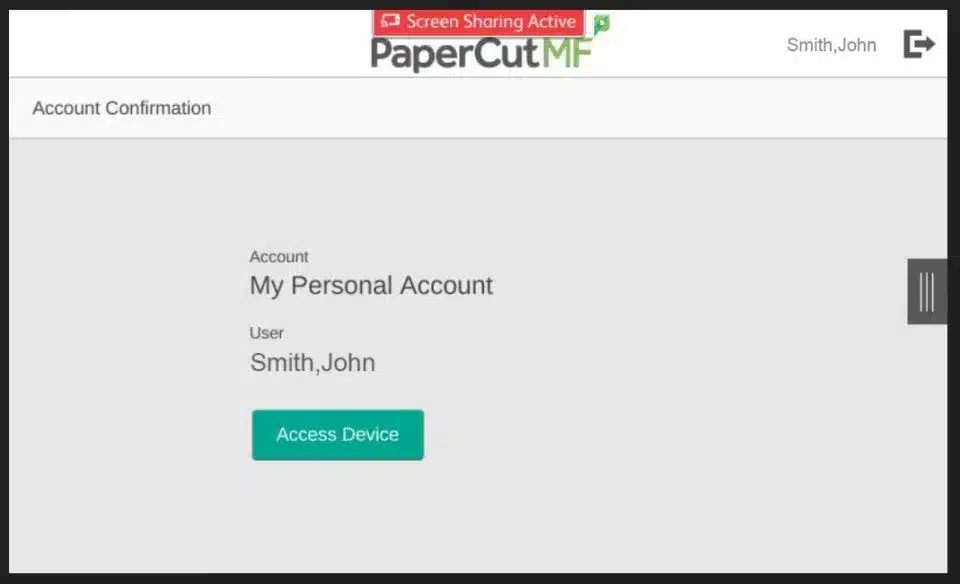 screen cap of the scanning machine