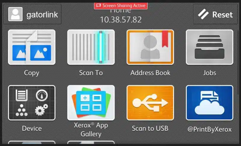 screen cap of the scanning machine
