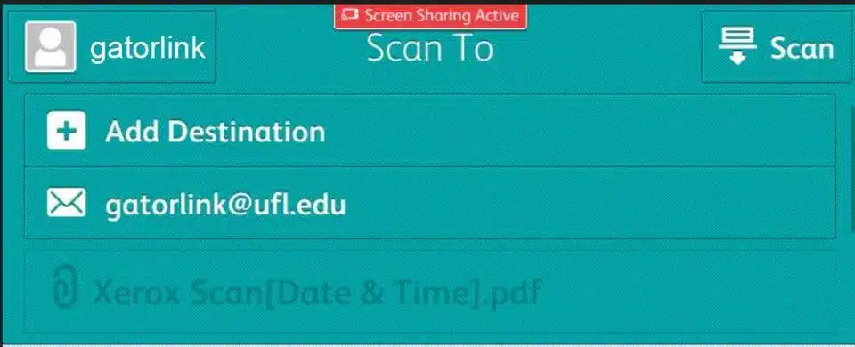 screen cap of the scanning machine