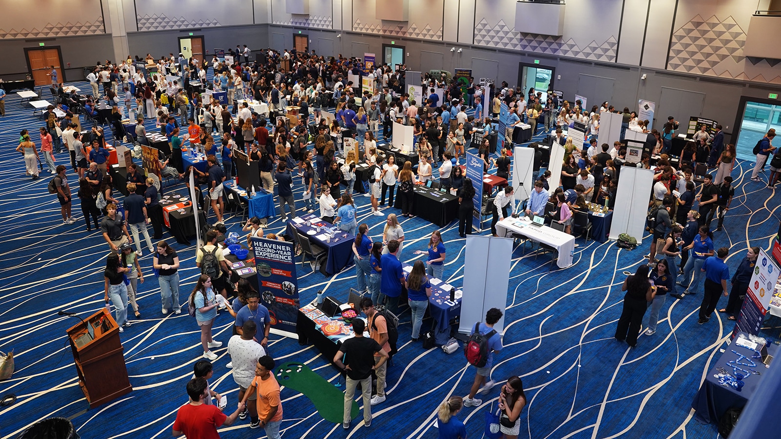 A large crowd of students at Business Bash.