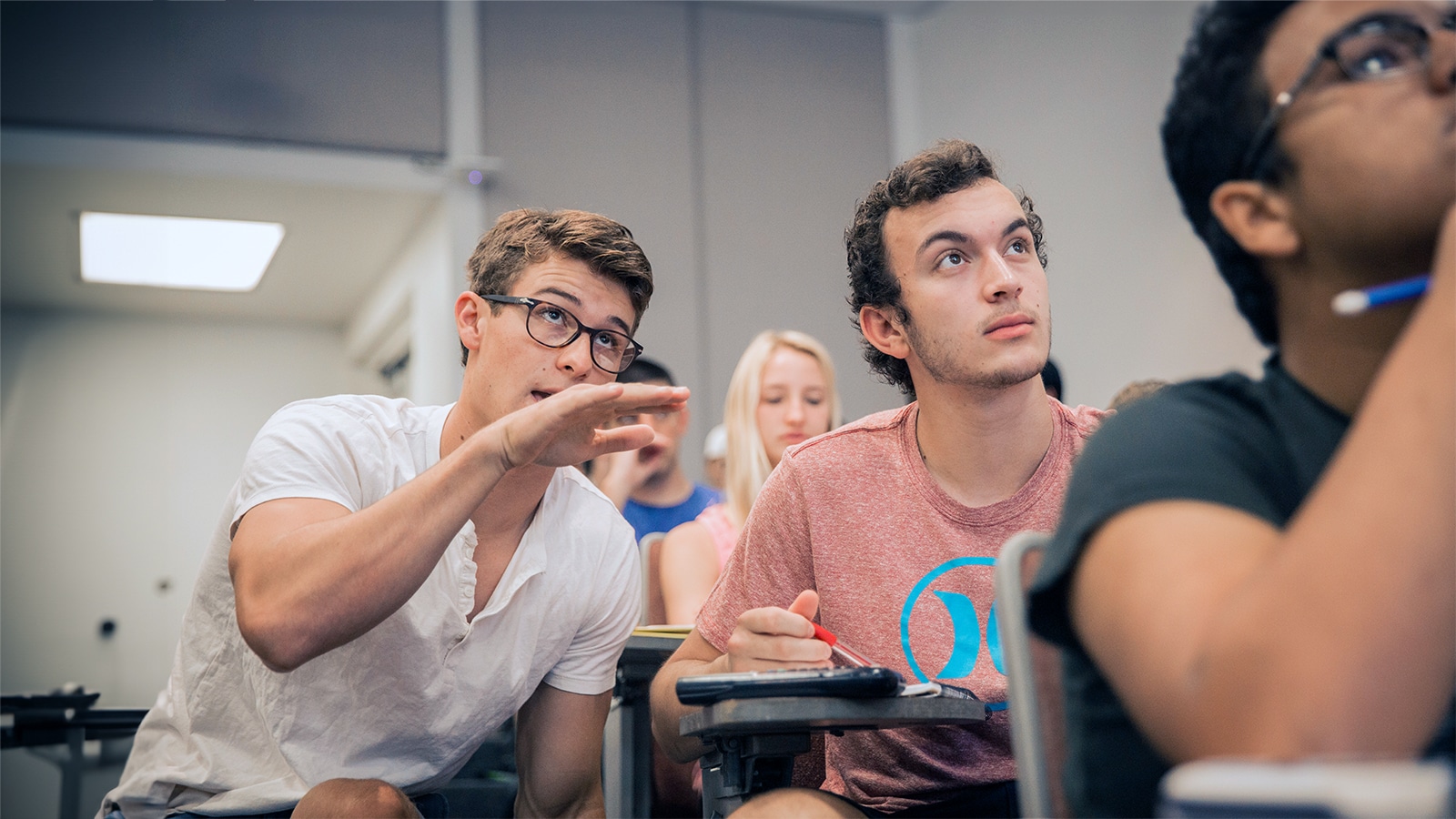Students in a classroom. 