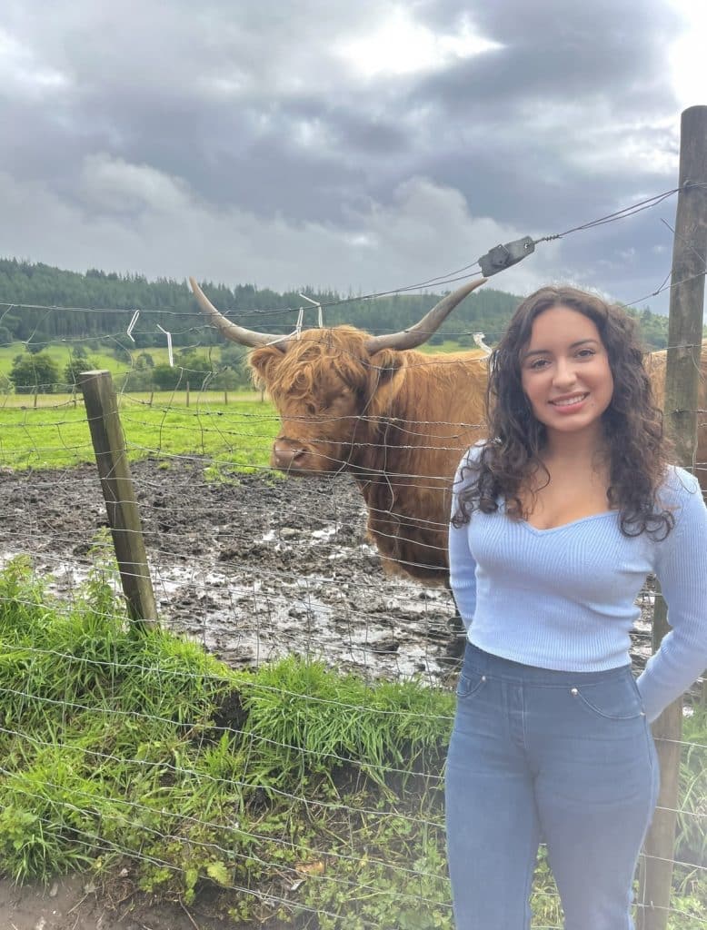 serah williams in front of a buffalo