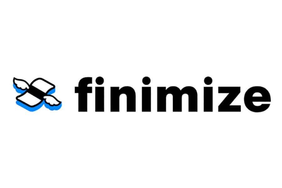 Finimize text with stack of money with wings