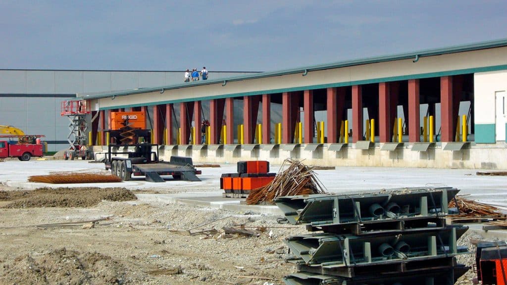 A new industrial storage facility under construction