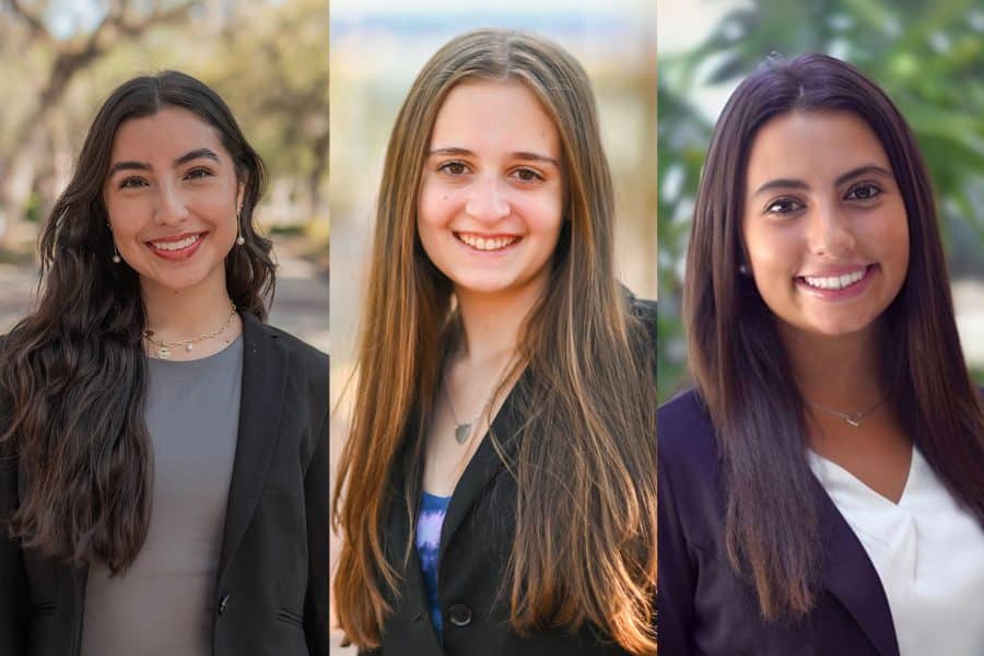 Sofia Triana, Jordyn Klein and Shelby Bercoon smiling