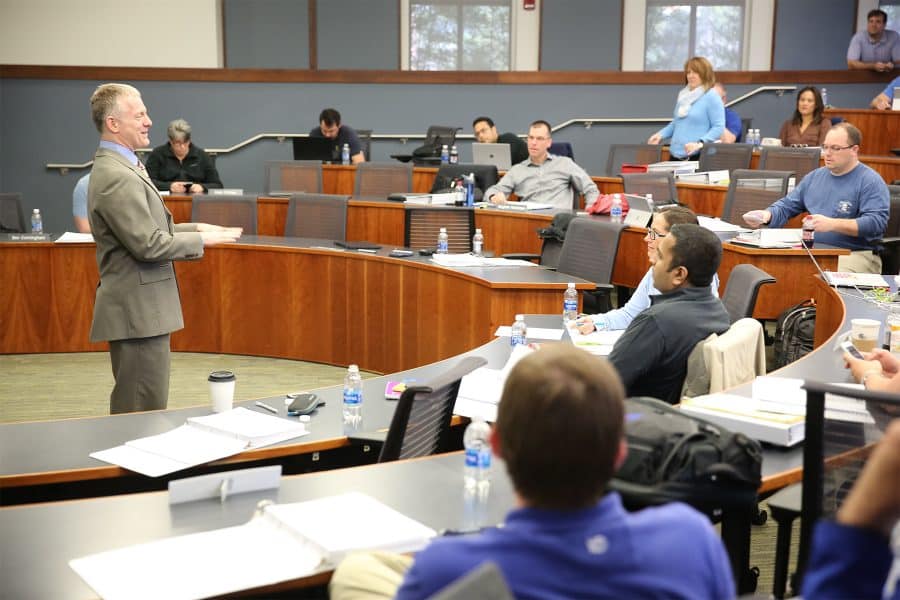 David Ross teaching an MBA class.