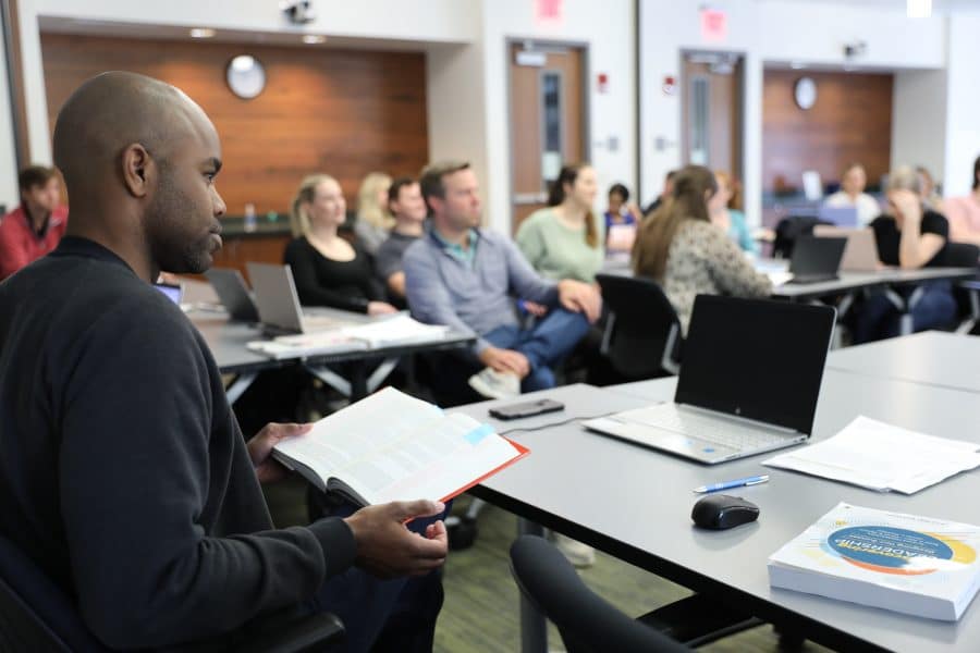 MBA students in class
