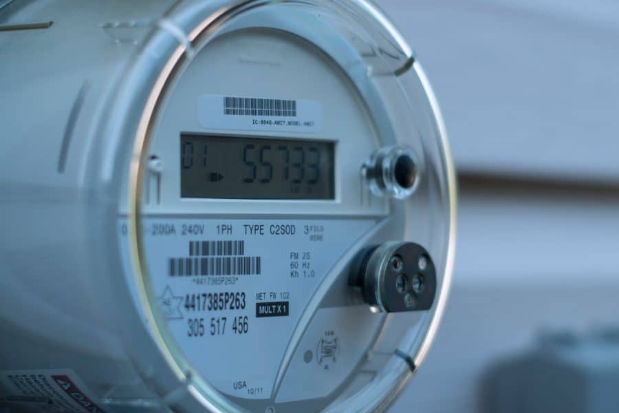 A smart electricity meter measuring a home's energy consumption